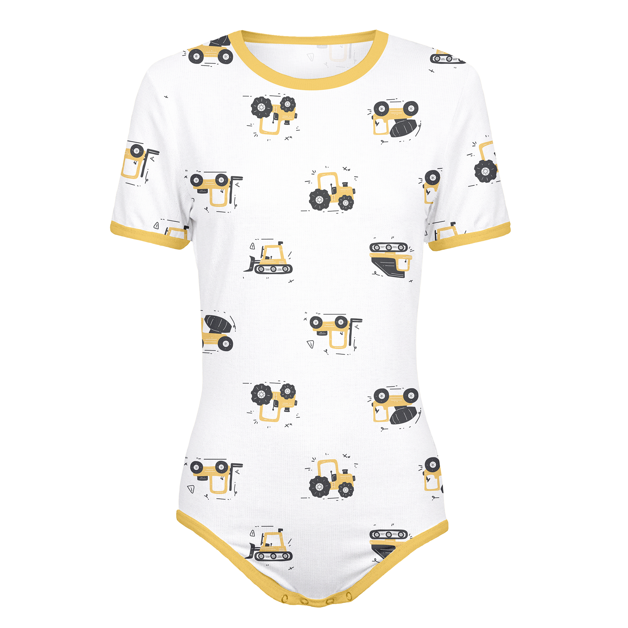 Construction Trucks Pattern Onesie