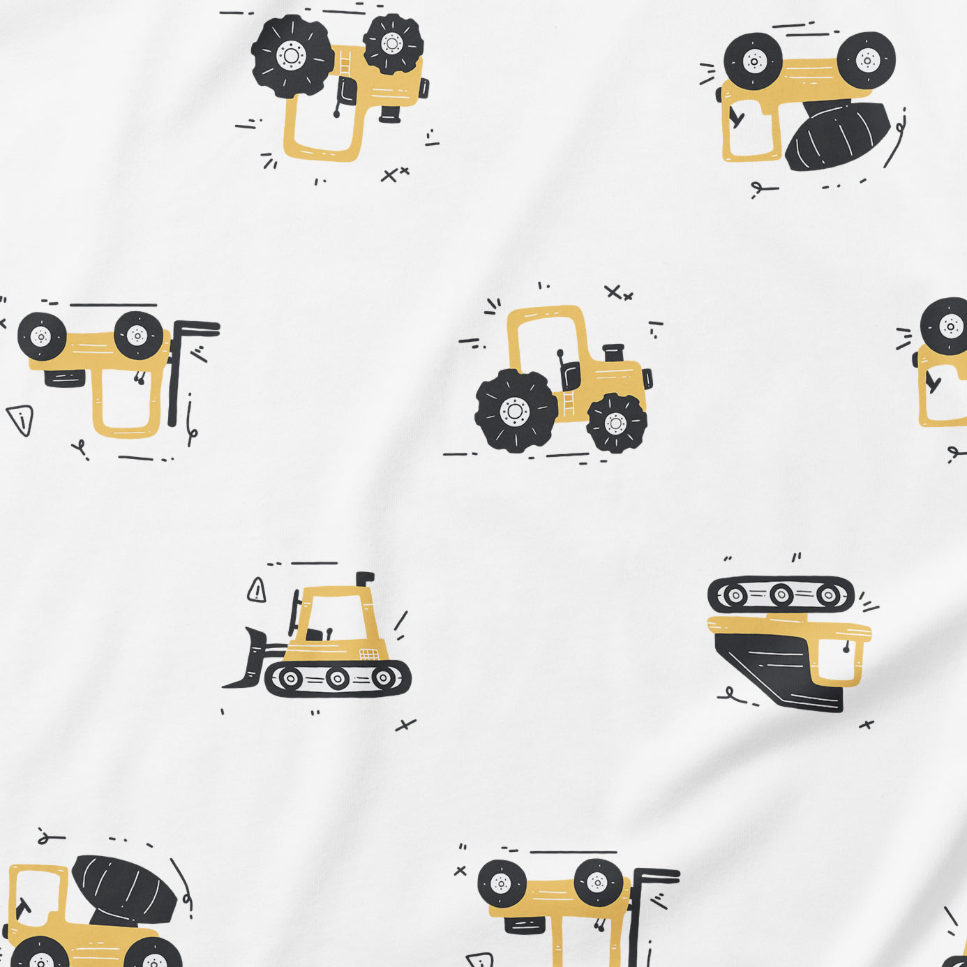 Construction Trucks Pattern Onesie