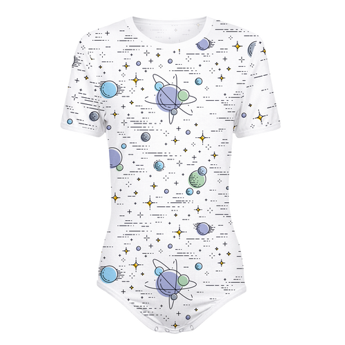 Pastel Planets Pattern Onesie