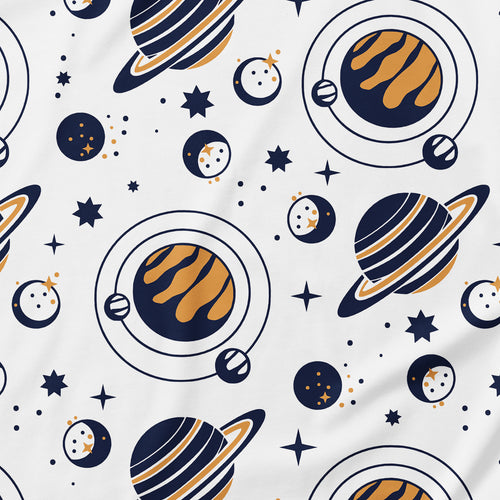 Planets Blue and Gold Pattern Onesie