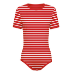 Horizontal White Stripes Onesie