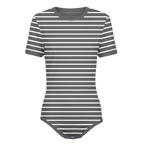 Horizontal White Stripes Onesie