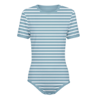 Horizontal White Stripes Onesie