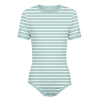 Horizontal White Stripes Onesie