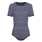 Horizontal White Stripes Onesie