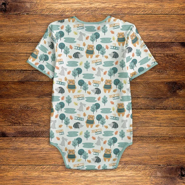 Be Brave Little Critters Onesie Back Mockup V1