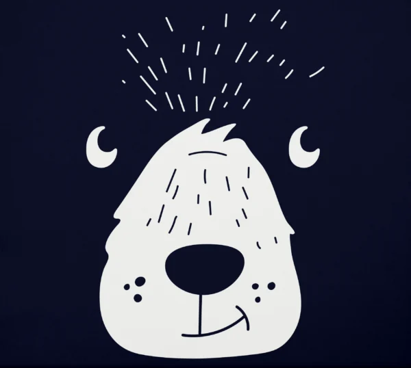 Bear Design Fabric Closeup - Navy