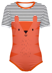 Adult Snap-Crotch Bodysuit ABDL Onesie - Hedgehog - Orange