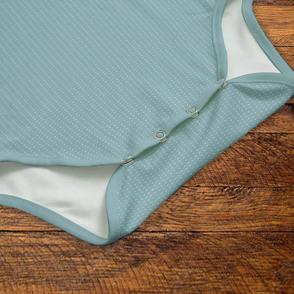 Light Blue Onesie Snaps Closeup Mockup V1