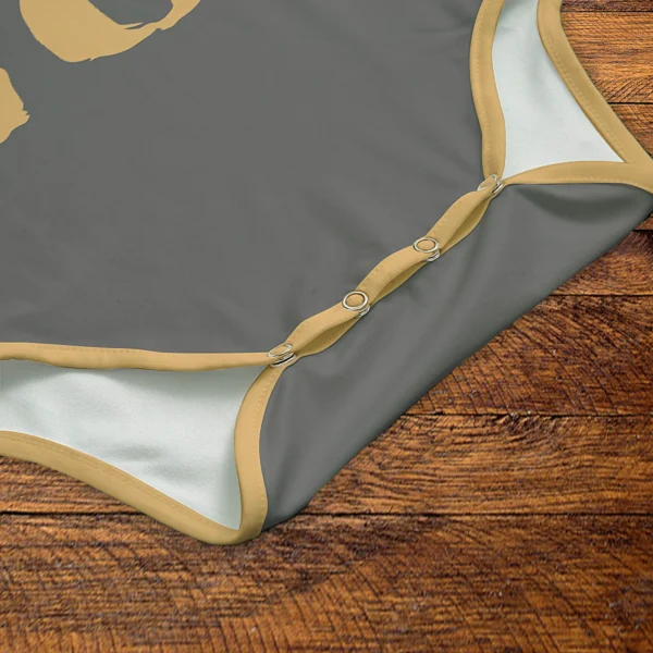 Not Tired Lion Onesie Snaps Closeup Mockup V1