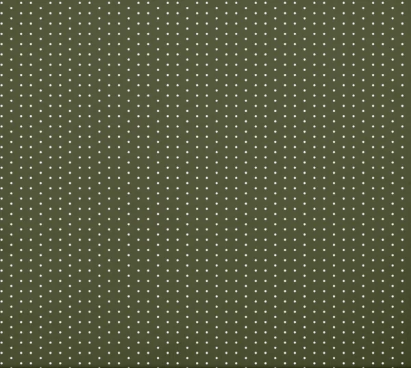 White Dots Army Green Fabric Closeup