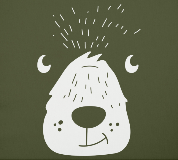 Bear Design Fabric Closeup - Forest Green