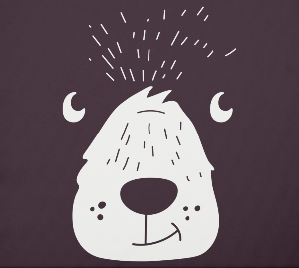 Bear Design Fabric Closeup - Plum