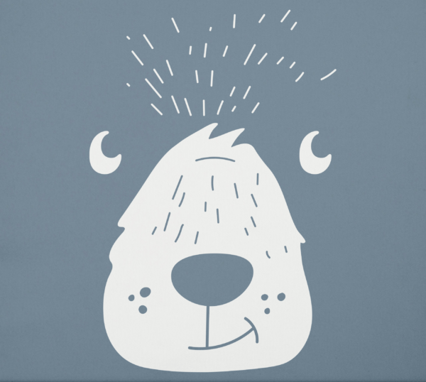 Bear Design Fabric Closeup - Steal Blue