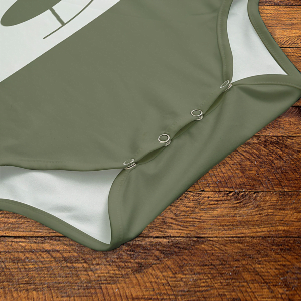 Bear Green Onesie Snaps Closeup Mockup V1