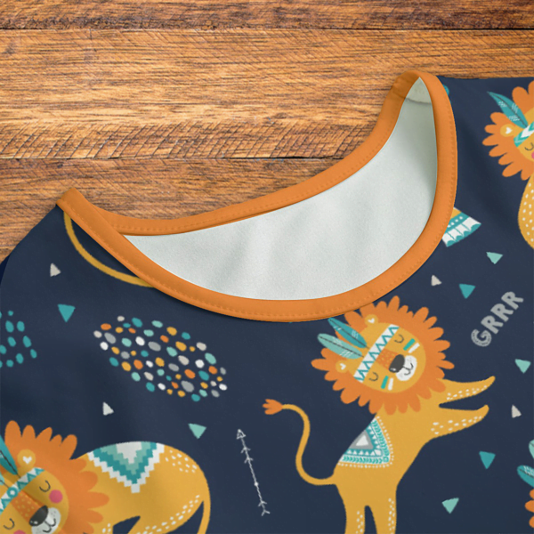Lost Boy Lion Orange and Navy Closeup Mockup V1