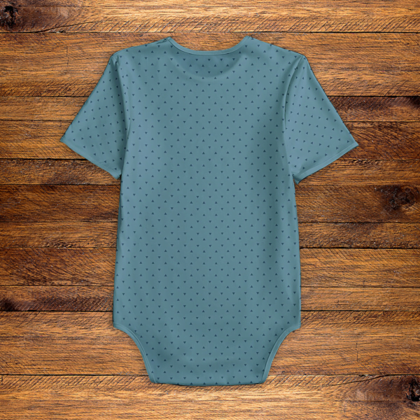 Navy Triangles Blue Onesie Back
