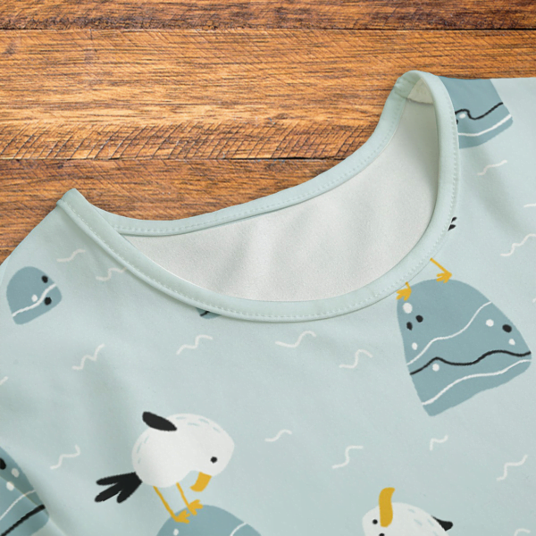 Seagulls Onesie Neck Closeup