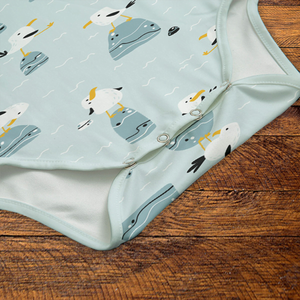 Seagulls Onesie Snap-Crotch Closeup