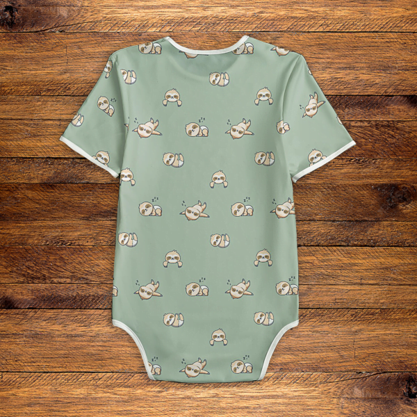 Slumbering Sloths Green Onesie Back Mockup V1