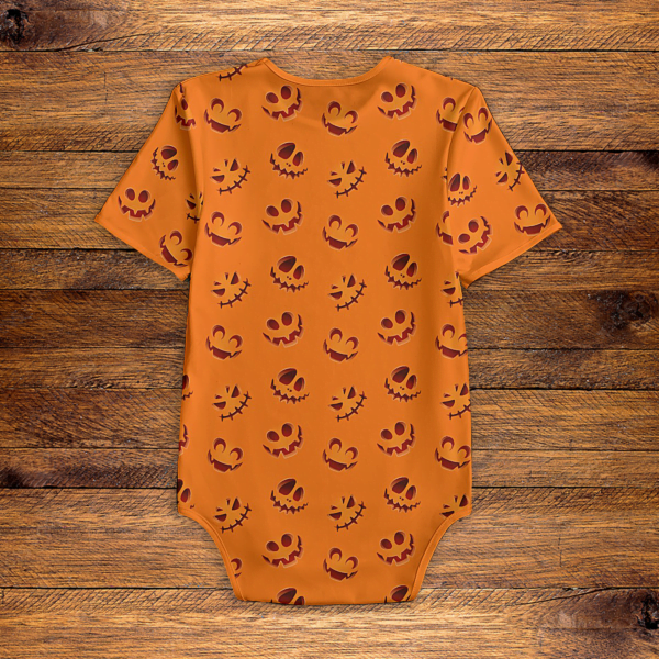 Jack-O Lantern Pumpkin Onesie Back