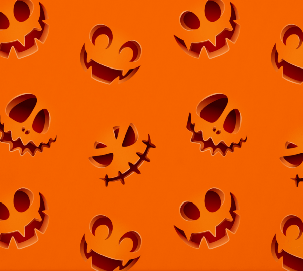 Jack-O Lantern Pumpkin Onesie Fabric Closeup