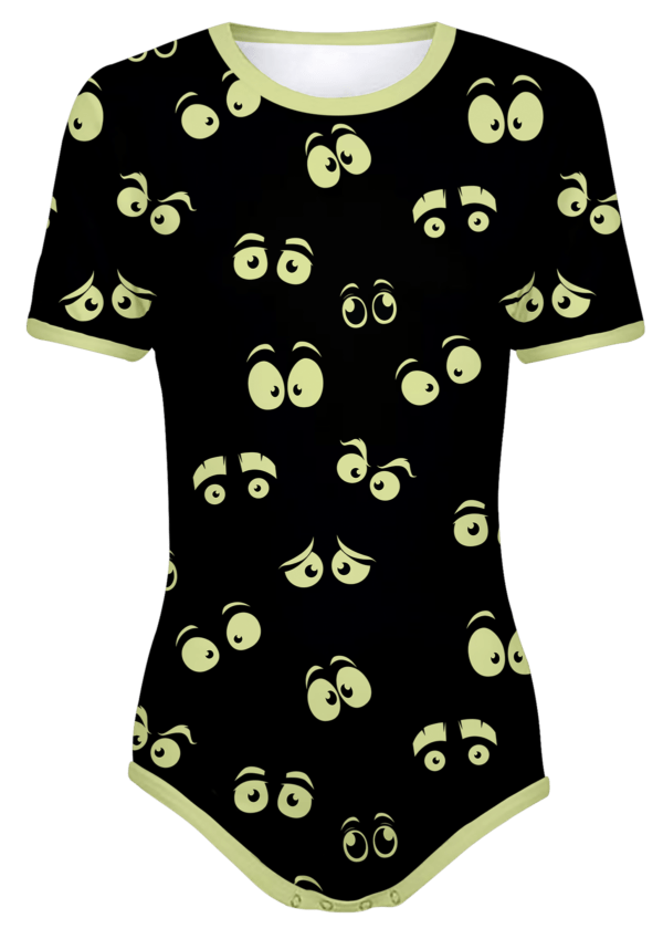 Spooky Eyes ABDL Adult Snap-Crotch Bodysuit Onesie