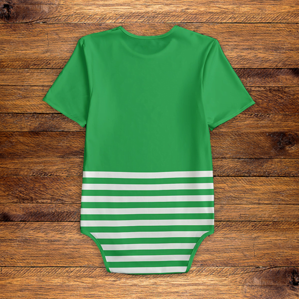 Christmas Reindeer Green Onesie Back