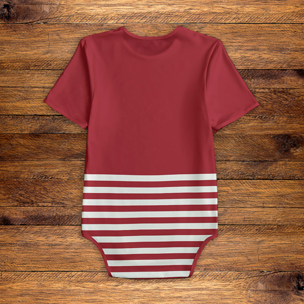 Christmas Reindeer Red Onesie Back