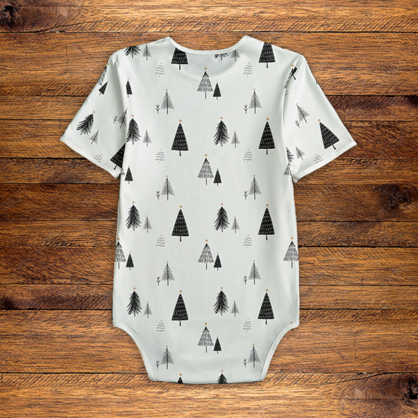 Christmas Trees Pattern Onesie Back