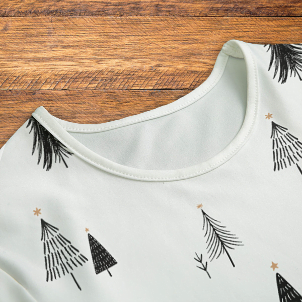 Christmas Trees Pattern Onesie Neck