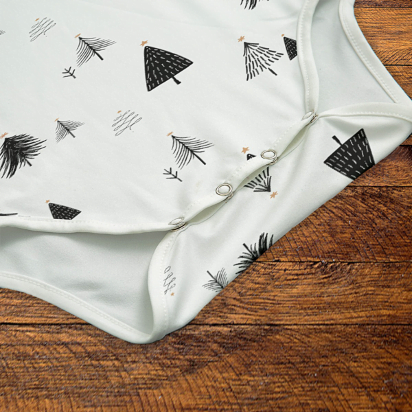 Christmas Trees Pattern Onesie Snaps