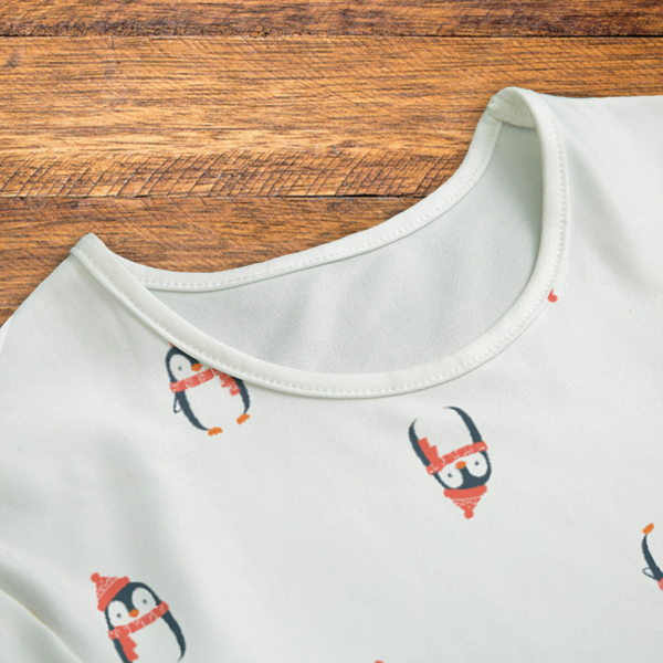 Penguin Pattern Onesie Neck