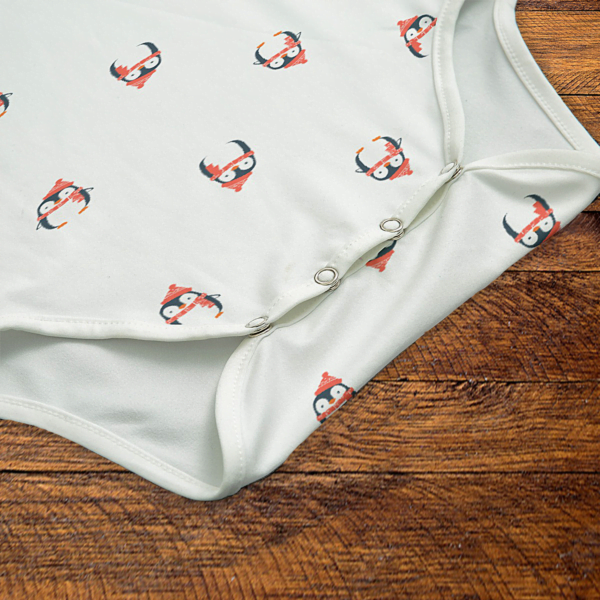 Penguin Pattern Onesie Snaps
