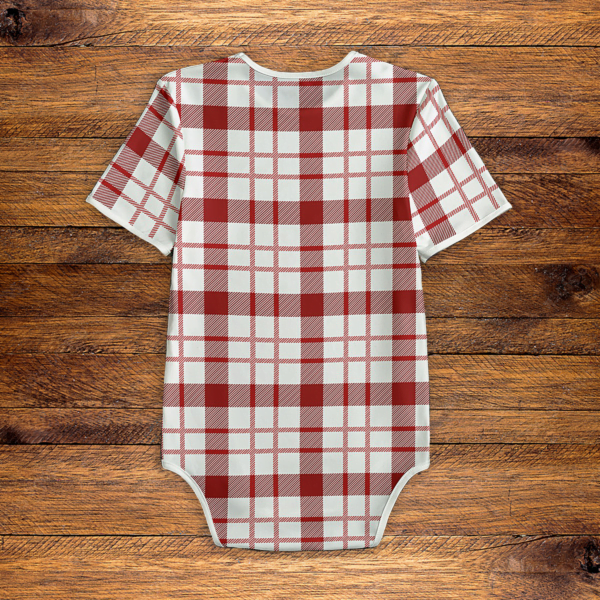 Red and White Plaid Onesie Back