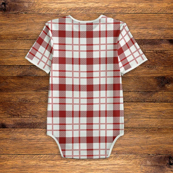 Red and White Plaid Onesie Back
