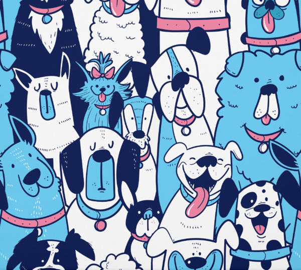 Colorful Dog Pack Onesie Fabric