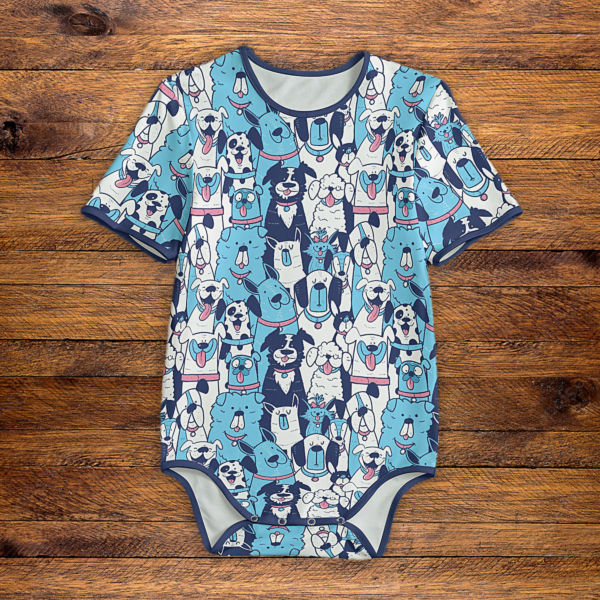 Colorful Dog Pack Onesie Front