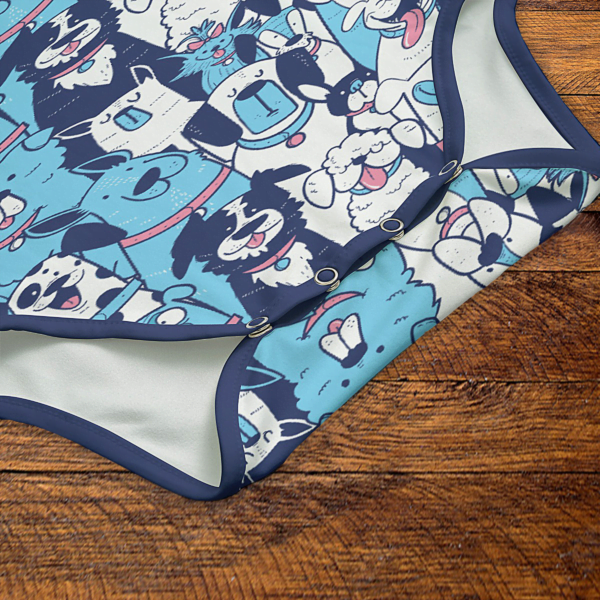 Colorful Dog Pack Onesie Snaps