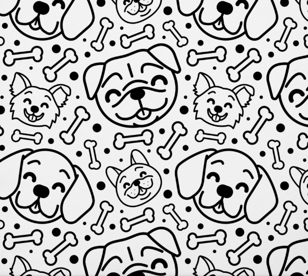 Dogs and Bones White Onesie Fabric