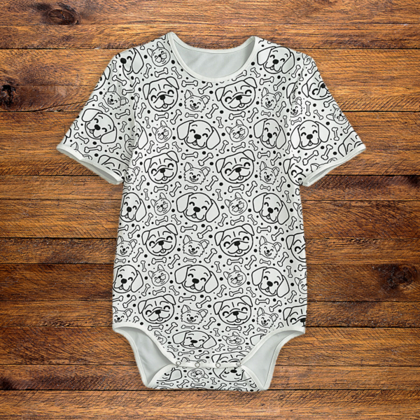 Dogs and Bones White Onesie Front