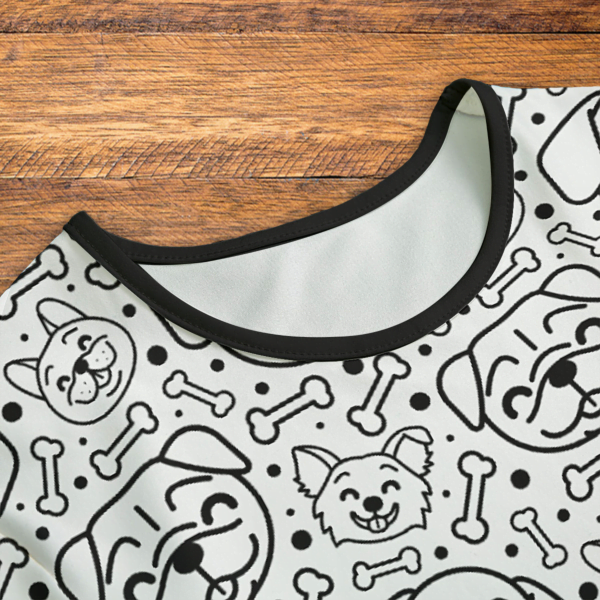 Dogs and Bones White and Black Onesie Neck