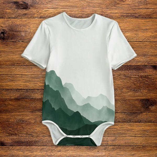 Green Water Color Onesie Front