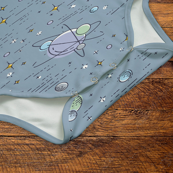 Pastel Planets Blue Onesie Snaps