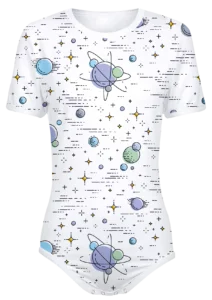 ABDL Pastel Planets Snap-Crotch Bodysuit Onesie