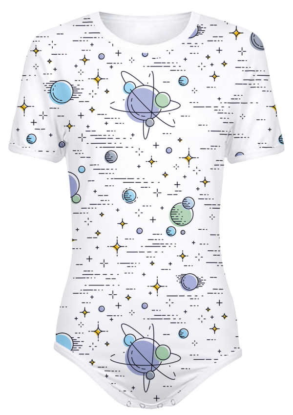 ABDL Pastel Planets Snap-Crotch Bodysuit Onesie