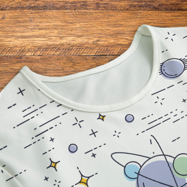 Pastel Planets White Onesie Neck
