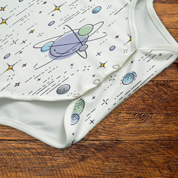 Pastel Planets White Onesie Snaps