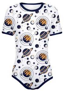 ABDL Space Planets Snap-Crotch Bodysuit Onesie