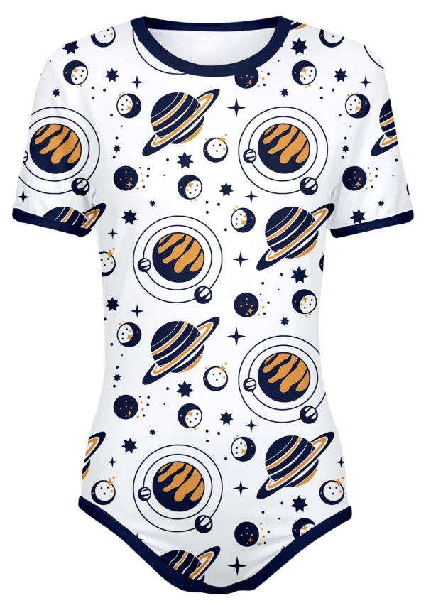 ABDL Space Planets Snap-Crotch Bodysuit Onesie